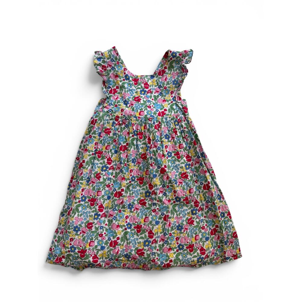 Mini Boden floral ruffle strap dress